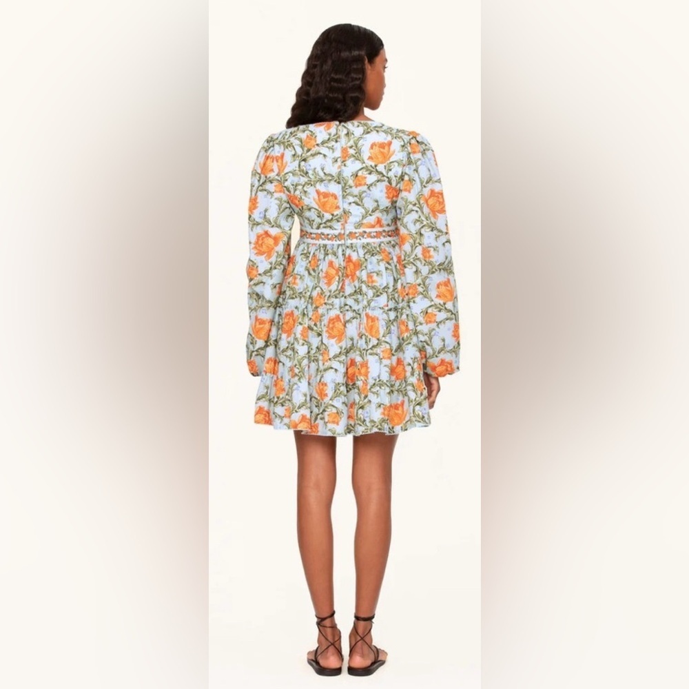 NWT AGUA BY AGUA BENDITA AVENA PEONIA ATARDECER MINI DRESS, SIZE M - Picture 6 of 16